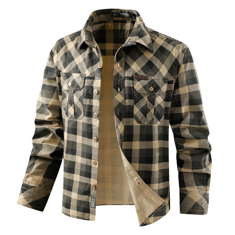 Flannel Shirt Lined - Męska koszula w kratę w stylu