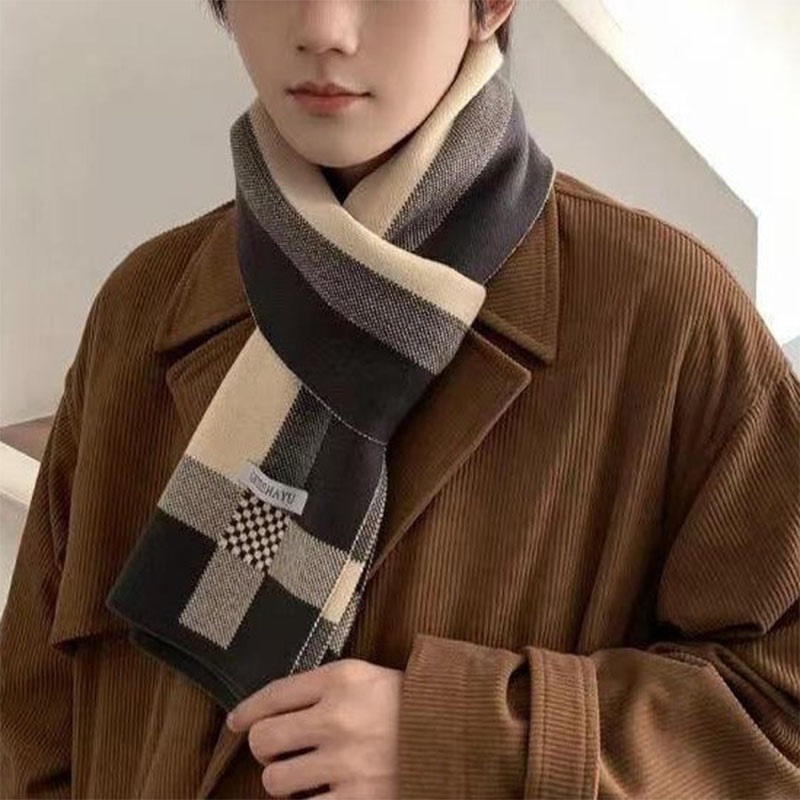 Wool Scarf Men - Nowy zimowy szalik męski utrzymuj ciepły