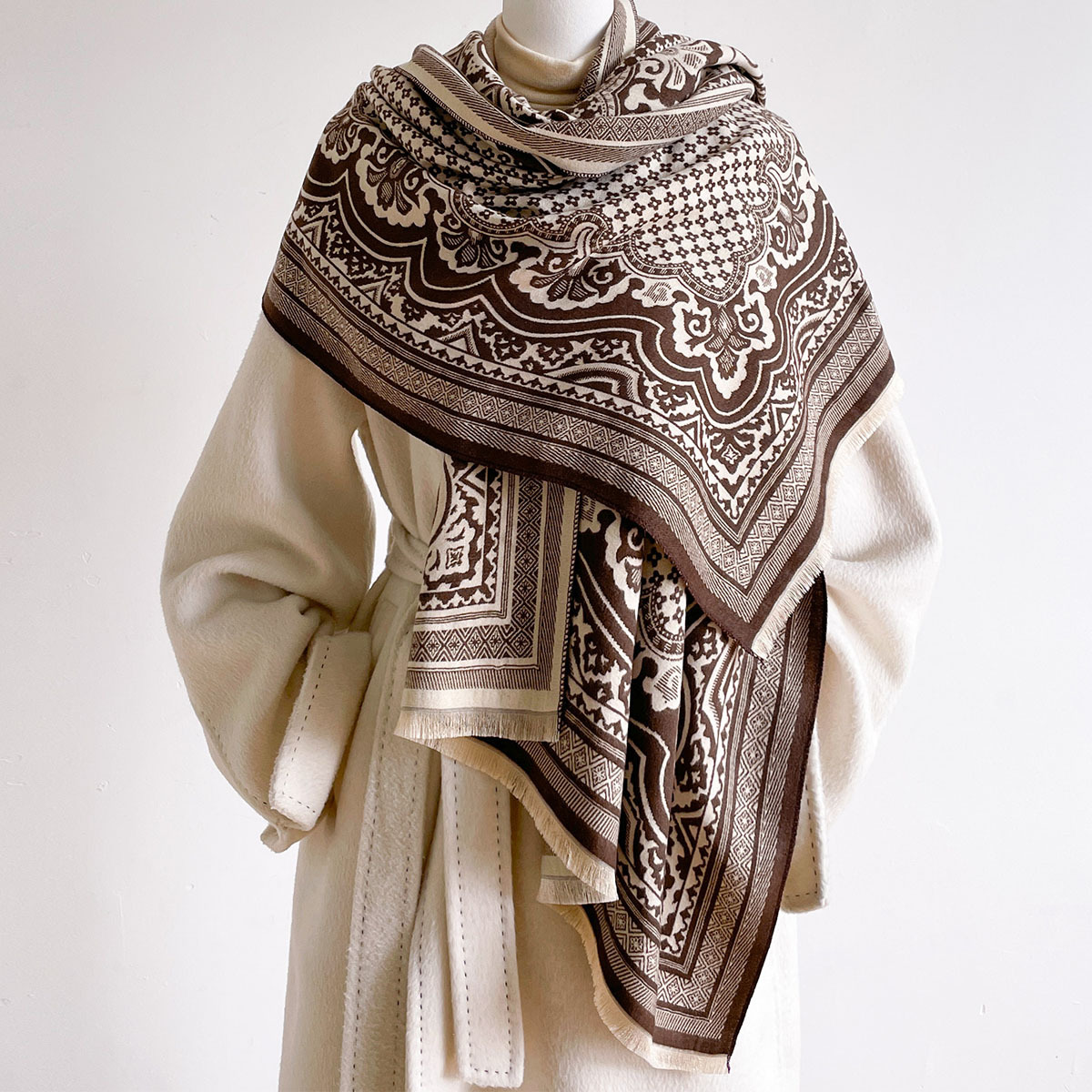 Szal damski z imitacji kaszmir – Cashmere Pashmina Wrap recenzja i cena
