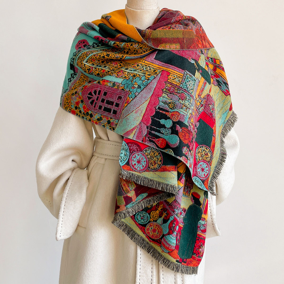Damski szal z imitacji kaszmir – Cashmere Pashmina Wrap recenzja i cena