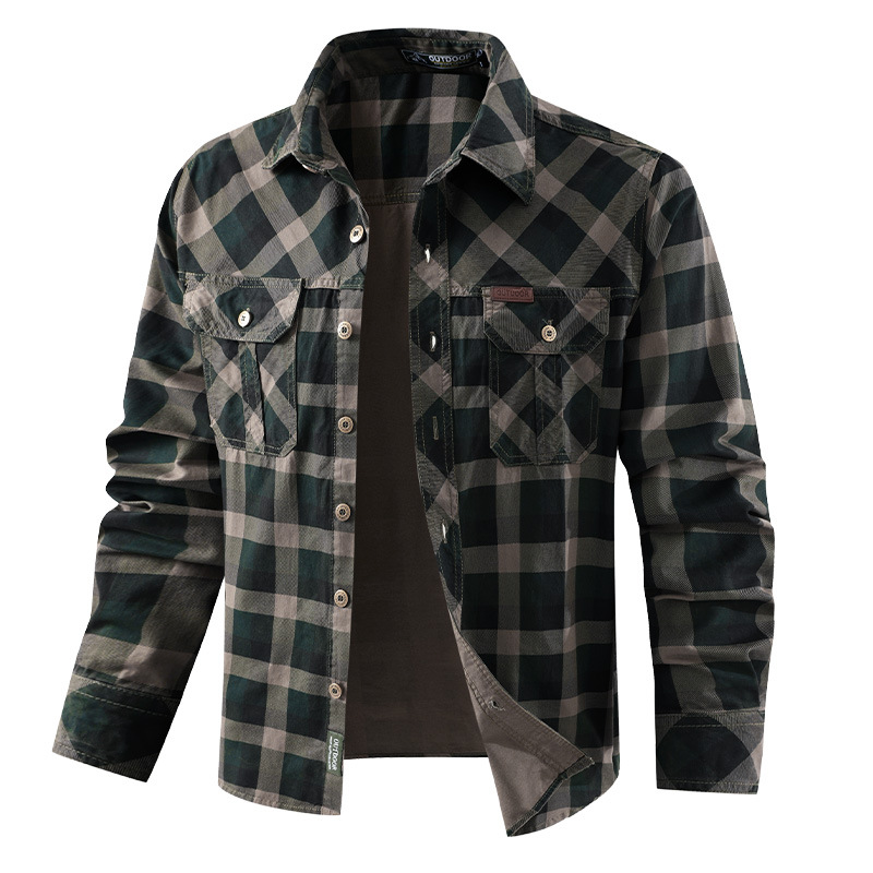 Męska koszula w kratę w stylu  – Flannel Shirt Lined recenzja i cena