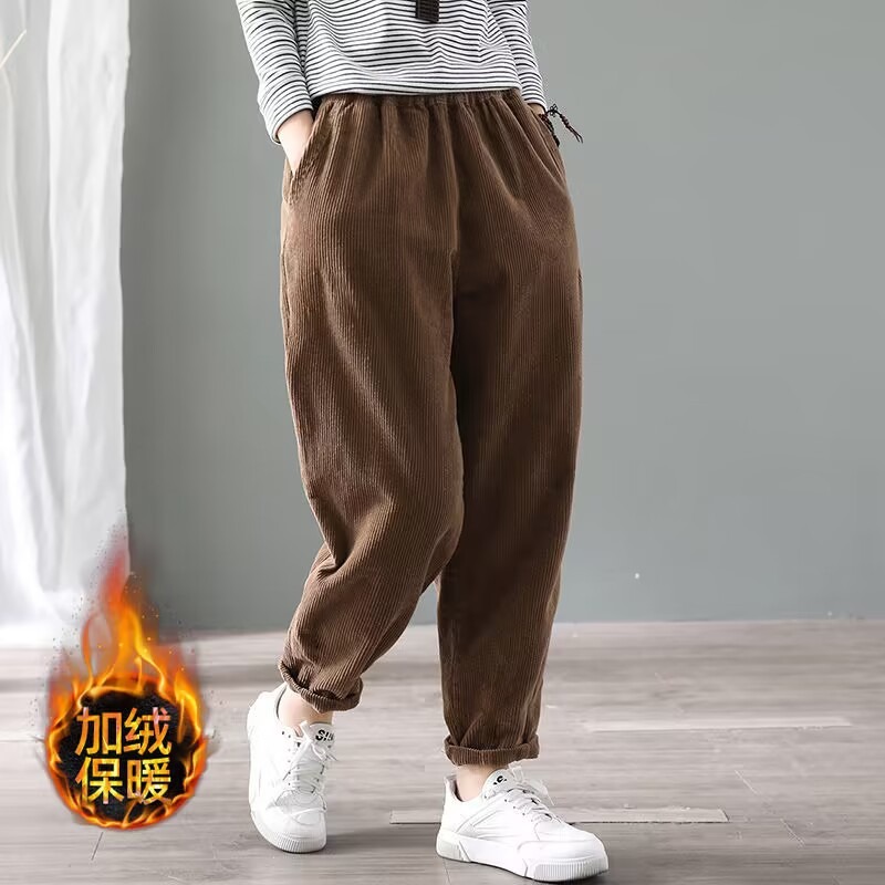 Damskie spodnie haremowe z tka – Corduroy Pant Warm recenzja i cena